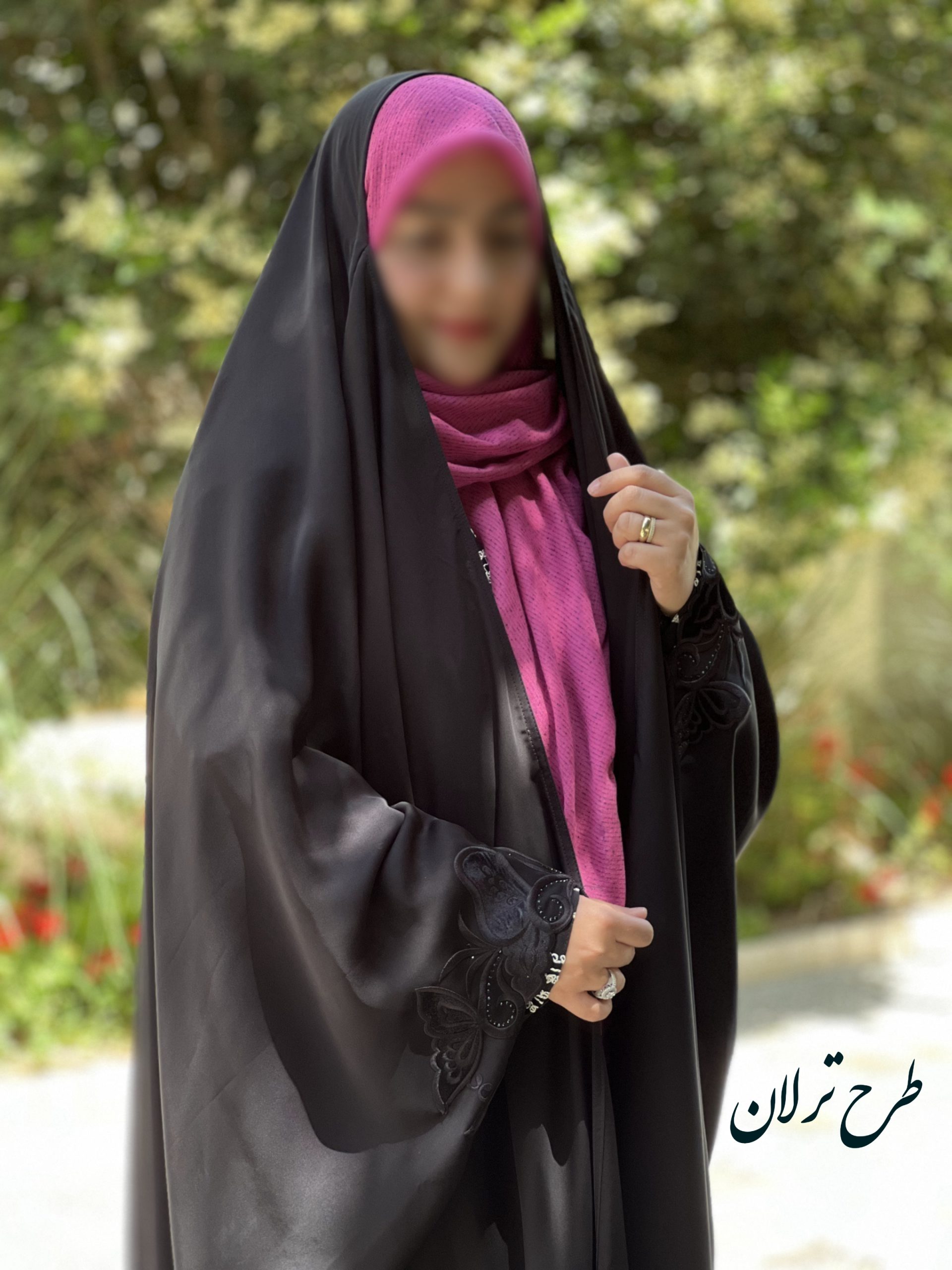 چادر مشکی عربی جده گلدوزی طرح ترلان با ارسال رایگان ( آماده سازی 5 روزه )